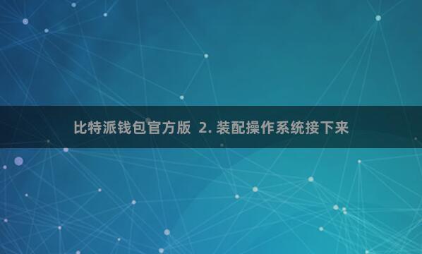 比特派钱包官方版 2. 装配操作系统接下来