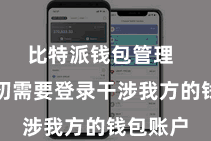 比特派钱包管理  用户最初需要登录干涉我方的钱包账户